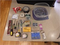 Hardware and Tool Lot in Tupperware Container