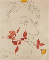 American Watercolor Paper Initialled Andy Warhol