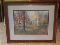 Wall Art of Fall Forest Scene in Frame