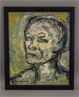 American Oil on Cardboard Signed Frank Auerbach