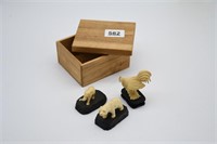 Miniature Carvings ~ Japanese Elephant, Bear &
