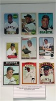 Lot of 9 Willie Mays Baseball Cards.