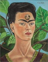 Mexican Oil on Canvas Signed Frida Kahlo