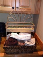 Small Countertop Bar Cart with Towels