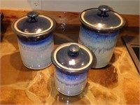 Set of 3 Graduated Cookie Jars - Stoneware
