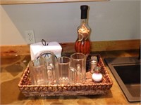Lovely Woven Basket with Bar Accessories