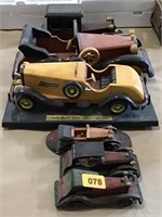 6 Assorted Wood Cars