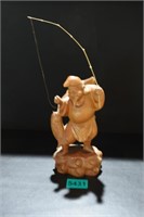 Carved Wooden Asian Fisherman