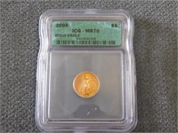 997- 2005 1/10 OZ Gold Eagle MS70