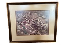 Framed Aerial Photograph of Texas A&M 1977