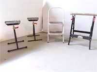 Jobmate Workbench, Roller Stands & Stepladder