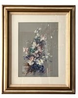 Vintage Framed Floral Painting