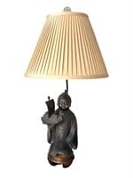 Bronze Base Asian Motif Lamp