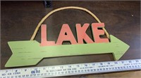 Wooden Lake Sign