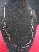 Short Dainty Pewter Circles Necklace