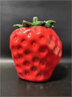 McCoy Pottery Red Strawberry Cookie Jar Container