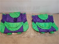 NEW 2 Childrens Bright Green-Purple Backpacks
