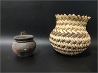Vintage Handwoven Tarahumara Double-Weave Basket