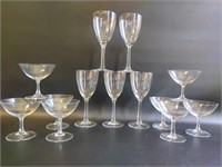 Set Of Elegant Crystal Wine & Martini Glasses