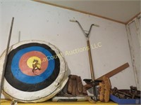 pogo stick archery target baseball gloves bat