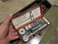 metal tool box w contents impact wrench sockets