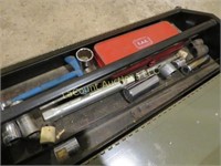 metal tool box w contents impact wrench sockets