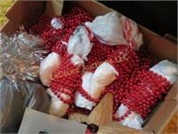 Ornaments Christmas red beads silver garland more