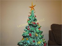 large lighted ceramic Christmas tree