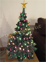 large lighted ceramic Christmas tree