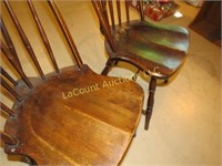 3 antique wood chairs