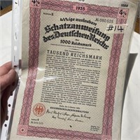 2 Old German Bond Certificates
