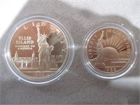US Mint 1986 US Liberty Silver Dollar & 1/2 Dollar