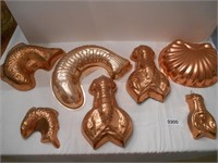 Vtg Copper molds sea themed largest fish 5.5 cups