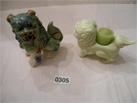 Vtg. Ceramic Foo dog figurines 6in tall