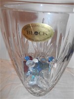 Clear pressed glass and crystal vase