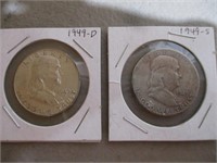1949- D & S Franklin Half Dollars