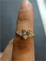 3.64 g. 14k yellow gold three stone ring