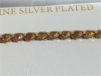 Fine silver plated diamond accent bracelet