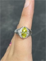 Sterling ring with Yellow stone