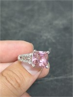 Sterling ring with pink stone