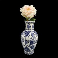 Oriental Style Vase w/ Faux Peony