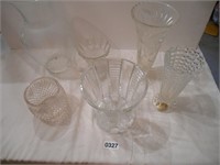 Lead Crystal vase, clear glass/pressed glass vases