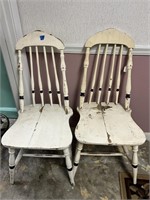 2 Antiq. Spindle Back Chairs-Sturdy for Their Age