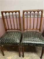 2Antiq Carved Spindleback & Front Leg Chairs w/Ori