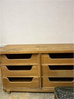 Vtg. Oak Dept. Store Understock Cabinet-56x19x33