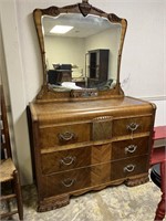 Art Deco Dresser w/ Original Mirror-46x19x72