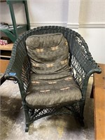 Antiq. Wicker Rocking Chair w/ Removable Cushion
