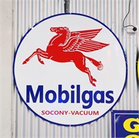 NO RESERVE - MOBILGAS ROUND SIGN