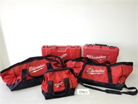 3 Milwaukee Tool Bags + 2 Empty Cases (No Ship)