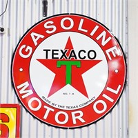 NO RESERVE - TEXACO ROUND SIGN